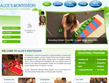 Tablet Screenshot of alicesmontessori.com